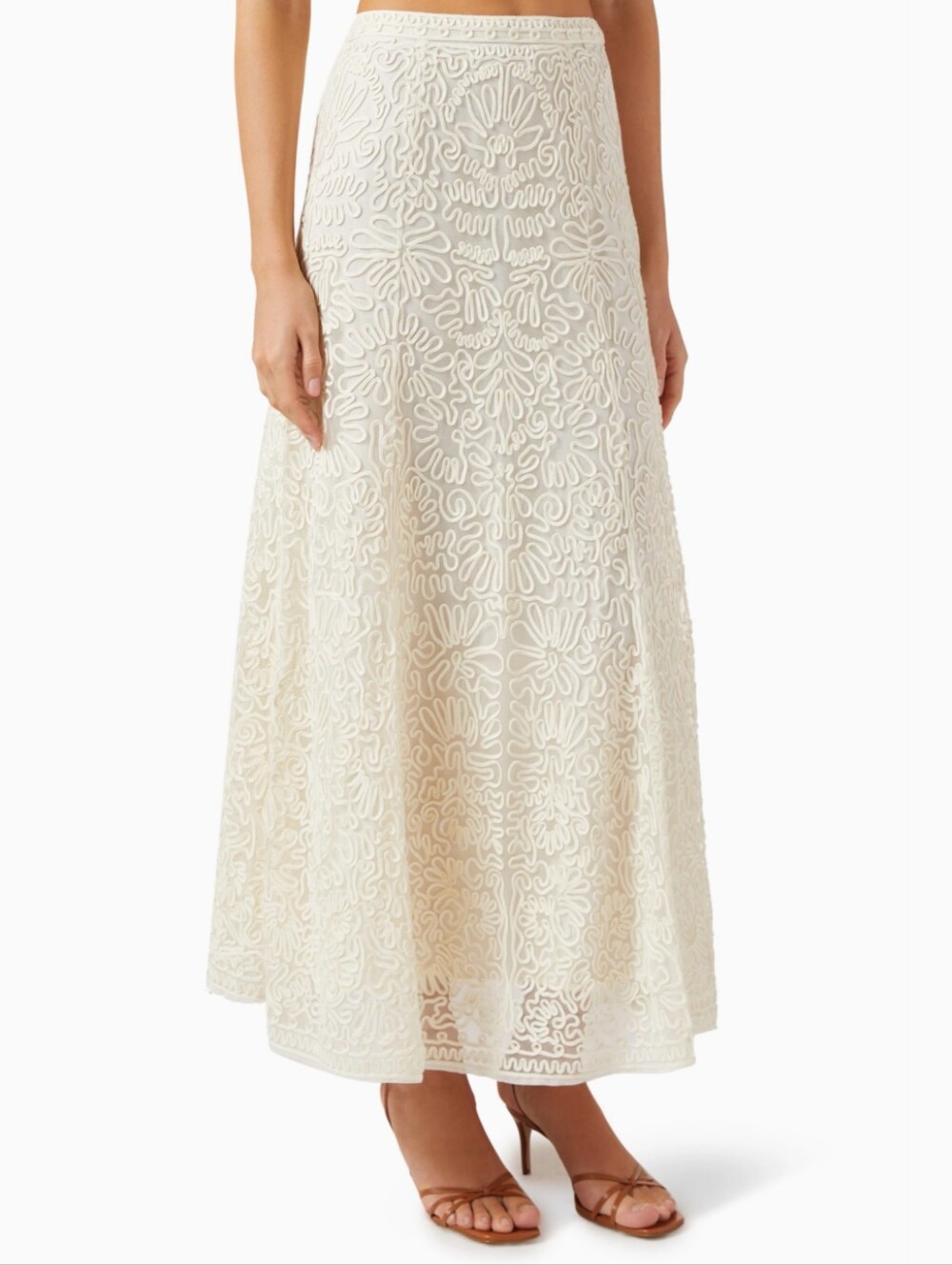 NEW Ulla Johnson Katja Skirt Ivory Embroidered Maxi Size 10 A-Line Fairycore